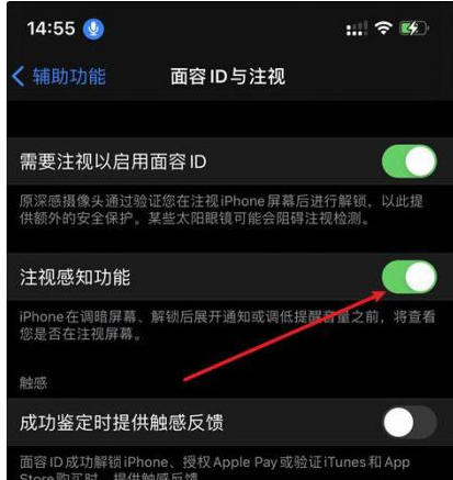 保定苹果14维修网点分享iPhone14注视感知功能有什么用 